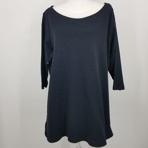 Isaac Mizrahi Live! Essentials Black Cotton Tunic